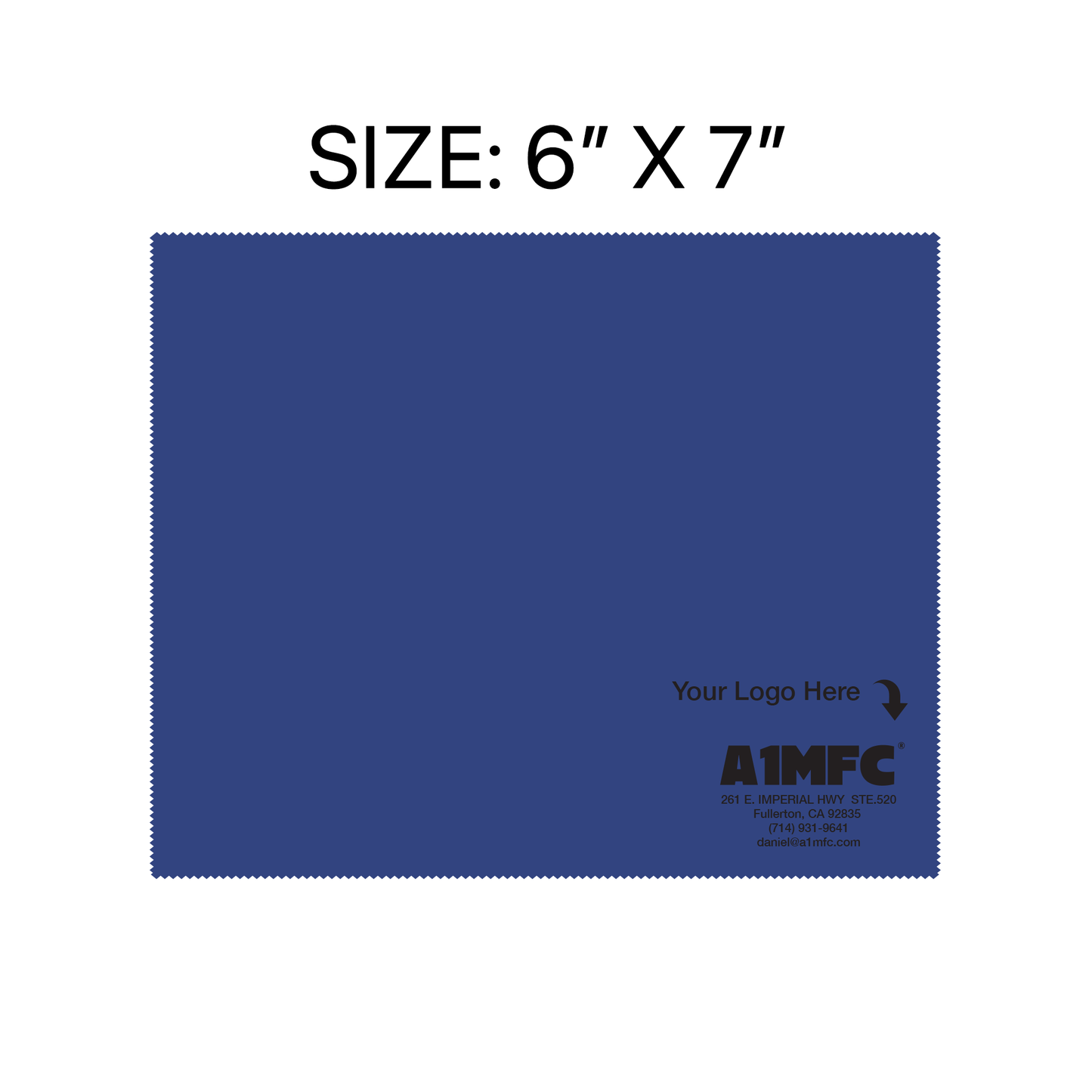 A1MFC Deluxe Silky Microfiber Cloth (1 Box of 100pcs)- Royal Blue - Free imprint