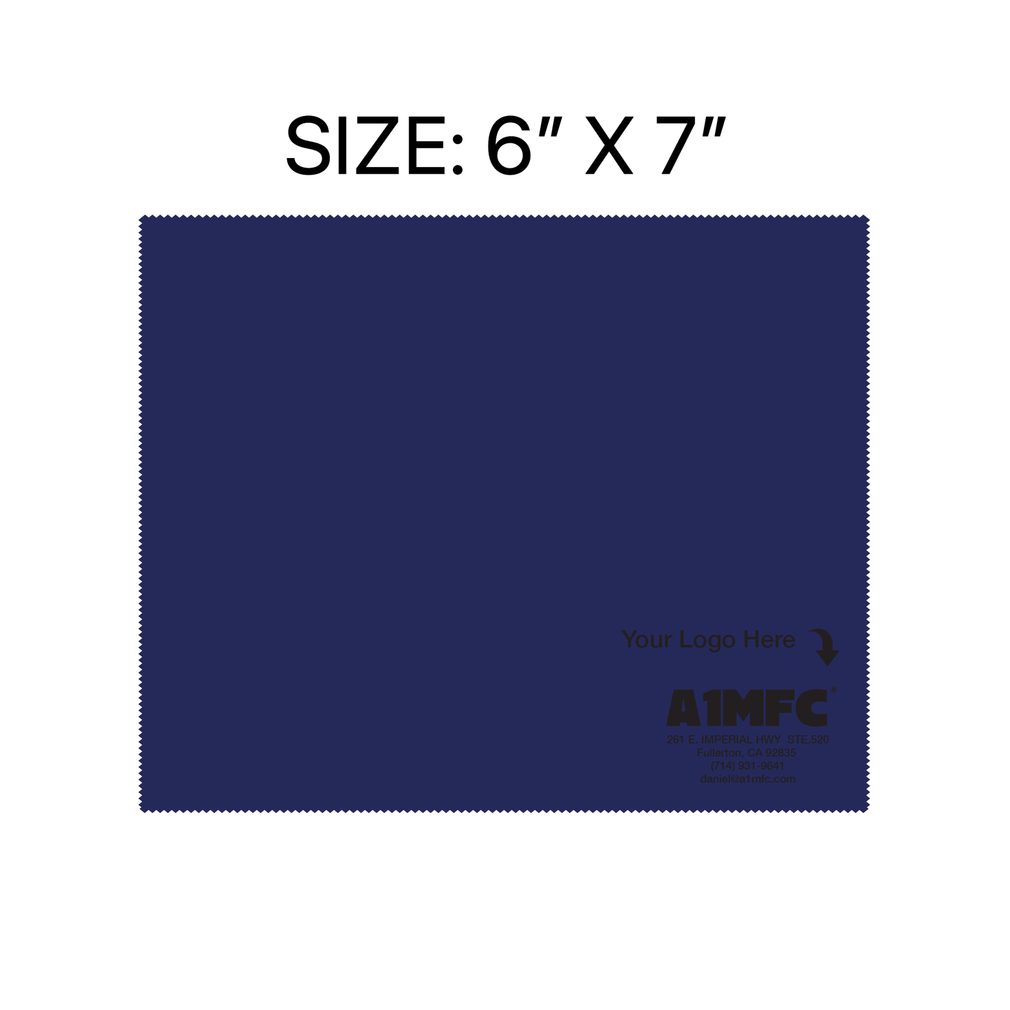A1MFC Deluxe Silky Microfiber Cloth (1 Box of 100pcs)- Navy Blue - Free imprint