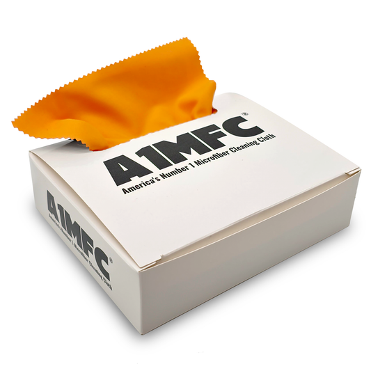 A1MFC Deluxe Silky Microfiber Cloth (1 Box of 100pcs)- Bright Orange- Free imprint