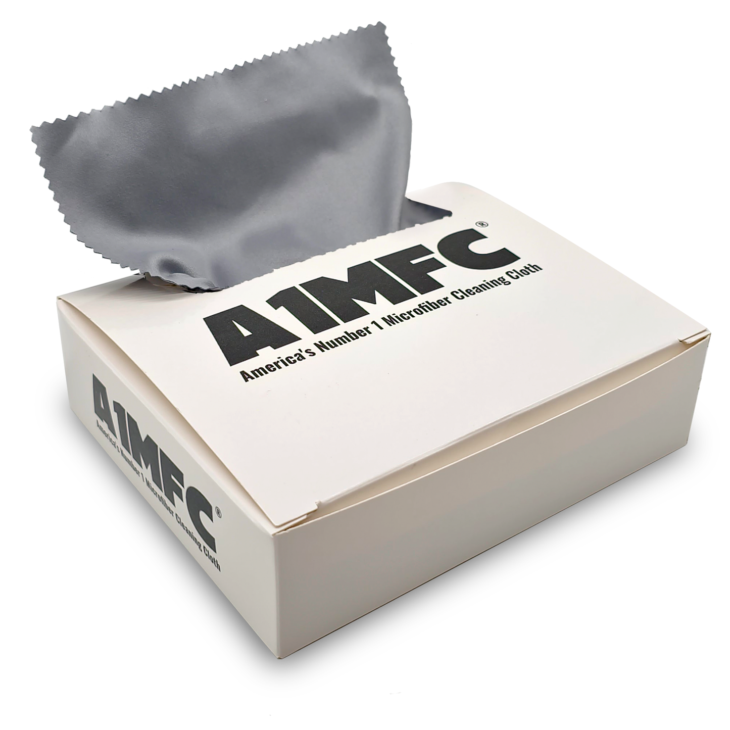 A1MFC Deluxe Silky Microfiber Cloth (1 Box of 100pcs)- Gray - Free imprint