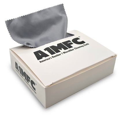 A1MFC Deluxe Silky Microfiber Cloth (1 Box of 100pcs)- Gray - Free imprint