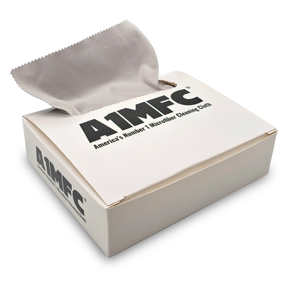 A1MFC Deluxe Silky Microfiber Cloth (1 Box of 100pcs)- Silver Gray- Free imprint