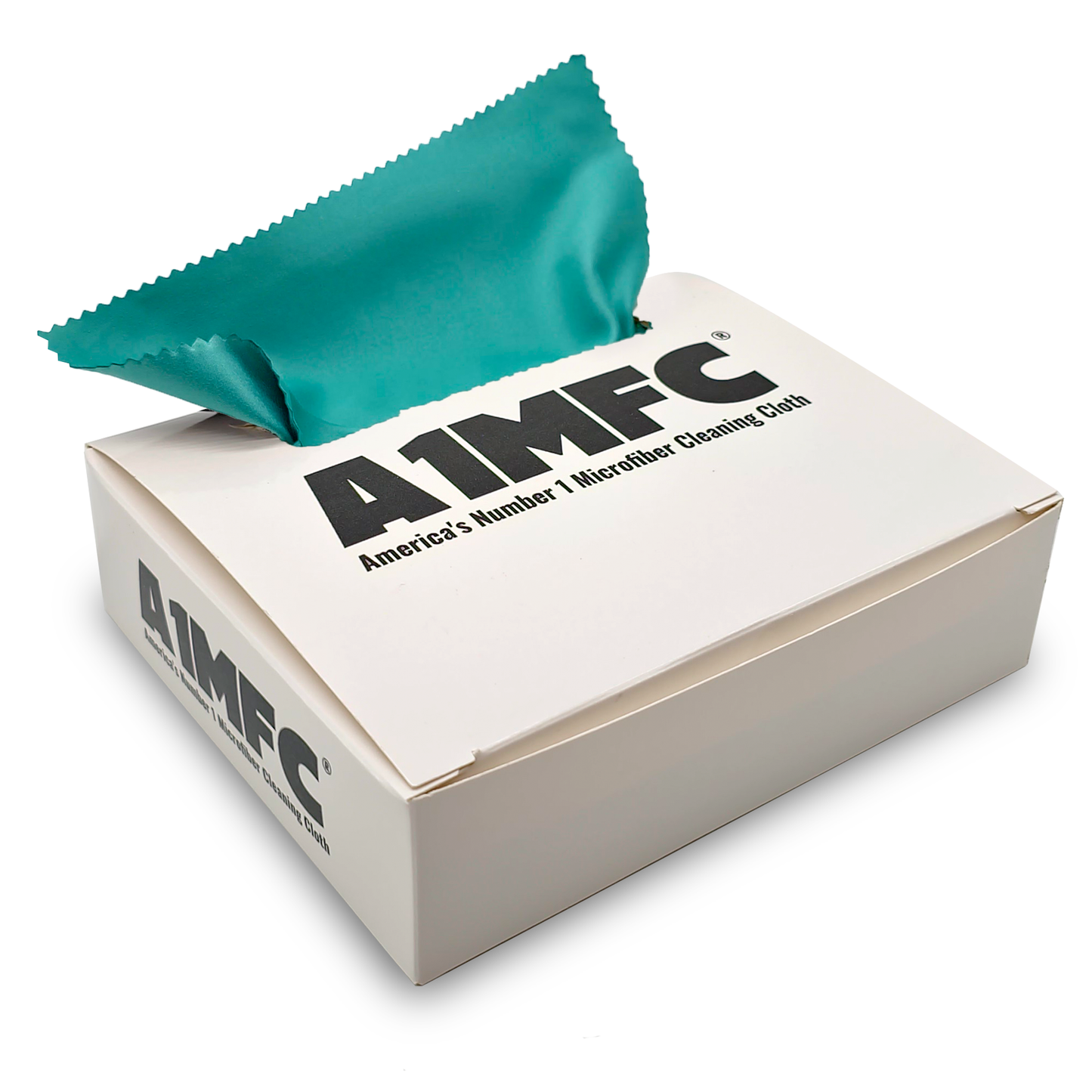 A1MFC Deluxe Silky Microfiber Cloth (1 Box of 100pcs)- Teal Green - Free imprint