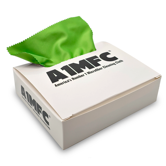 A1MFC Deluxe Silky Microfiber Cloth (1 Box of 100pcs)- Lime Green - Free imprint