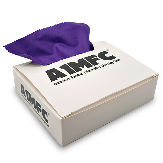 A1MFC Deluxe Silky Microfiber Cloth (1 Box of 100pcs)- Purple - Free imprint