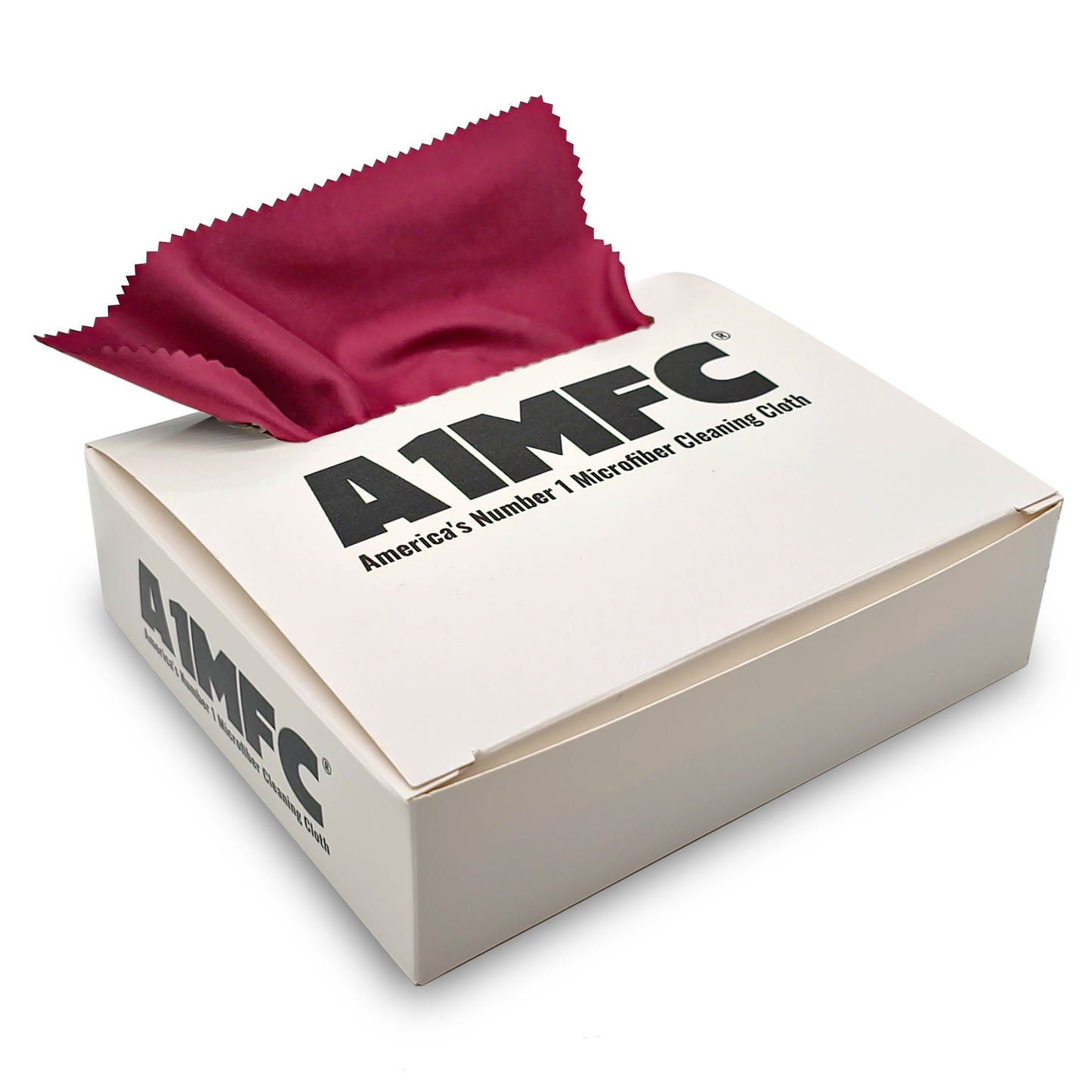 A1MFC Deluxe Silky Microfiber Cloth (1 Box of 100pcs)- Burgandy / Wine - Free imprint