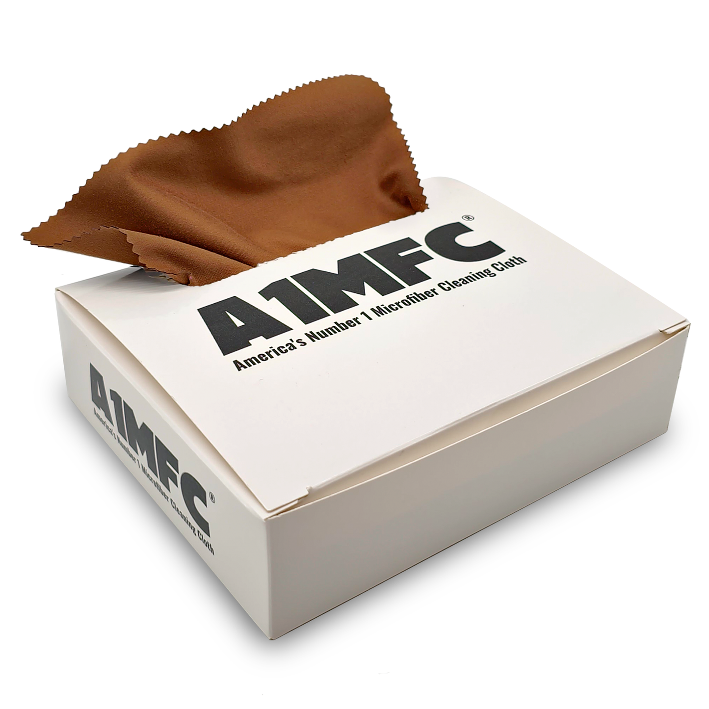 A1MFC Deluxe Silky Microfiber Cloth (1 Box of 100pcs)- Brown - Free imprint