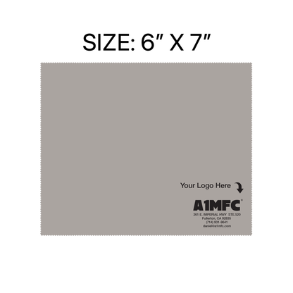 A1MFC Deluxe Silky Microfiber Cloth (1 Box of 100pcs)- Silver Gray- Free imprint