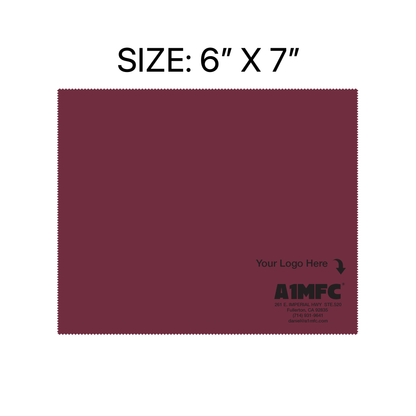 A1MFC Deluxe Silky Microfiber Cloth (1 Box of 100pcs)- Burgandy / Wine - Free imprint